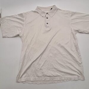 Glen Echo Polo Shirt Mens Large White Double Mercerized Cotton Golf Casual